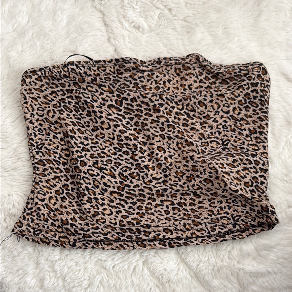 Tan and Brown Mini Pencil Top for a Night Out